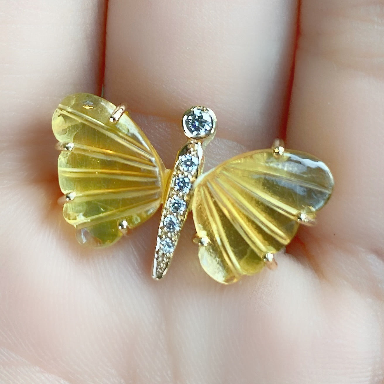 Small Citrine Butterfly Ring - Nina Segal Jewelry