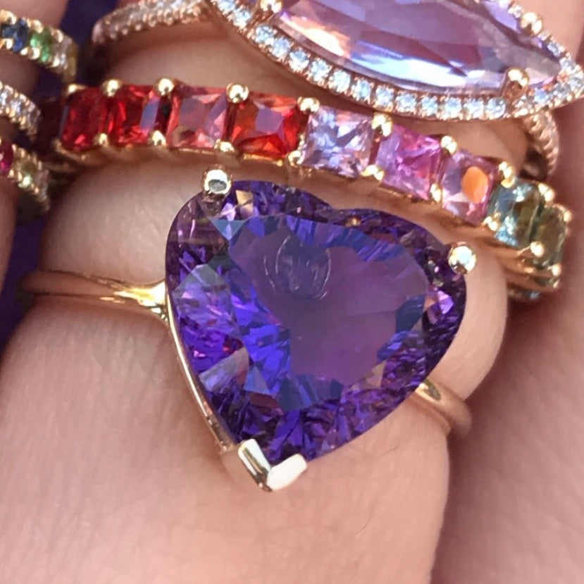 Gem Candy Amethyst Heart Ring - Nina Segal Jewelry