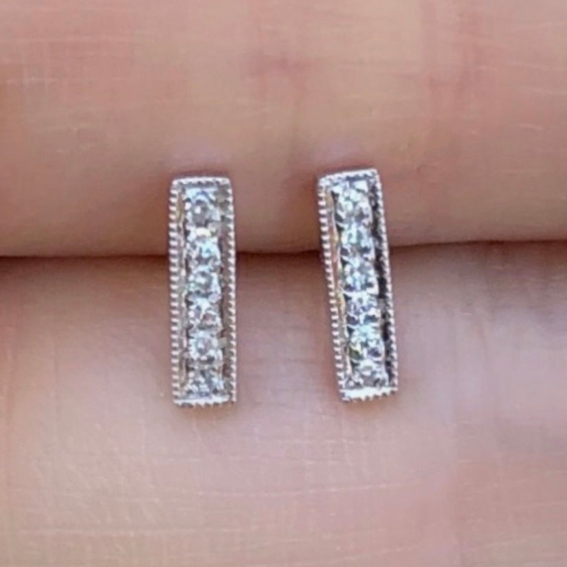 Diamond Bar Studs - Nina Segal Jewelry