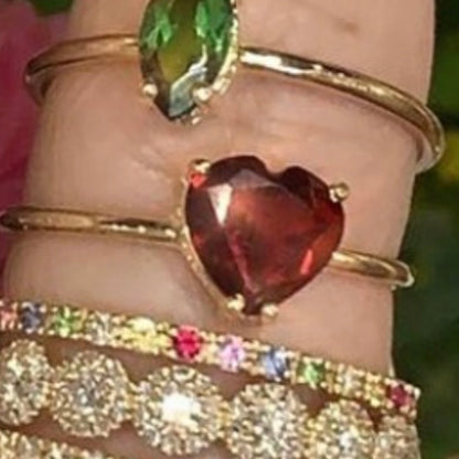 Gem Candy Garnet Heart Ring - Nina Segal Jewelry