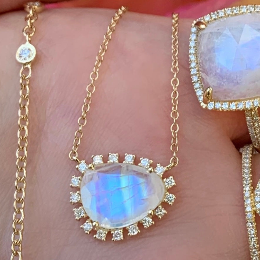 Organic Moonstone Princess Diamond Necklace - Nina Segal Jewelry