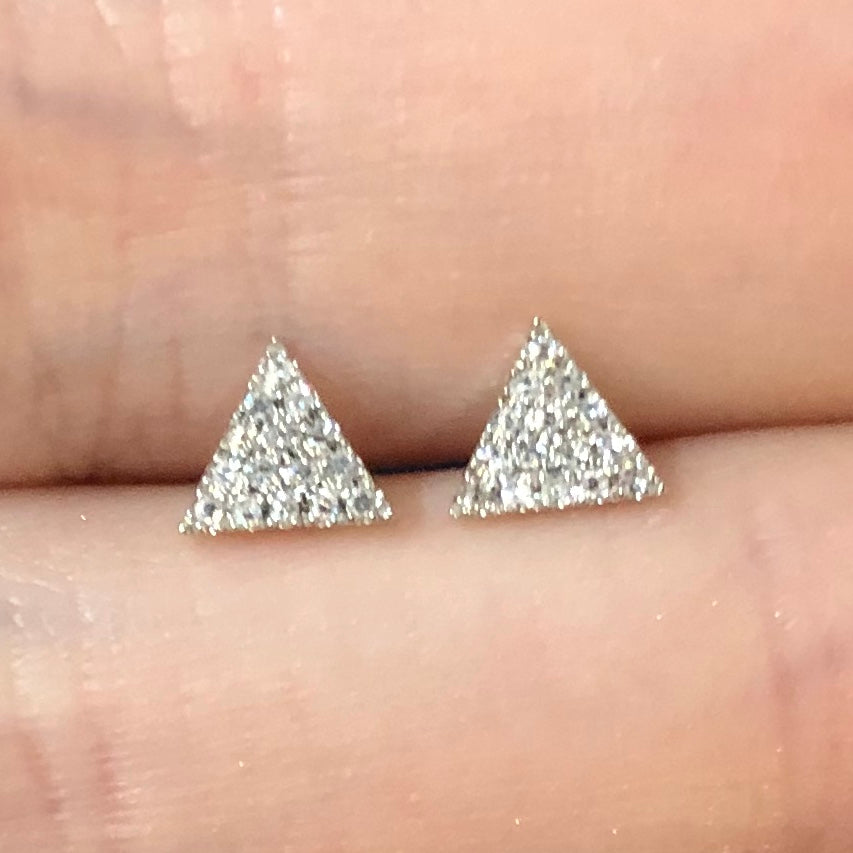 Medium Triangle Pave Diamond Studs - Nina Segal Jewelry