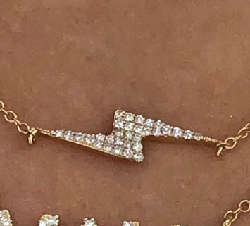 Lightning Bolt Pave Diamond Necklace - Nina Segal Jewelry