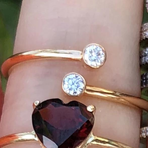 Bezel Tip Open Swirl Diamond Ring - Nina Segal Jewelry