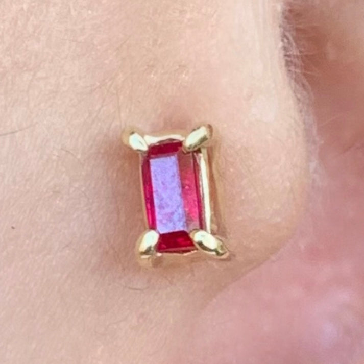 Ruby Baguette Studs - Nina Segal Jewelry