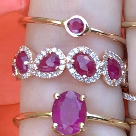 9 Ruby Diamond Band Ring - Nina Segal Jewelry