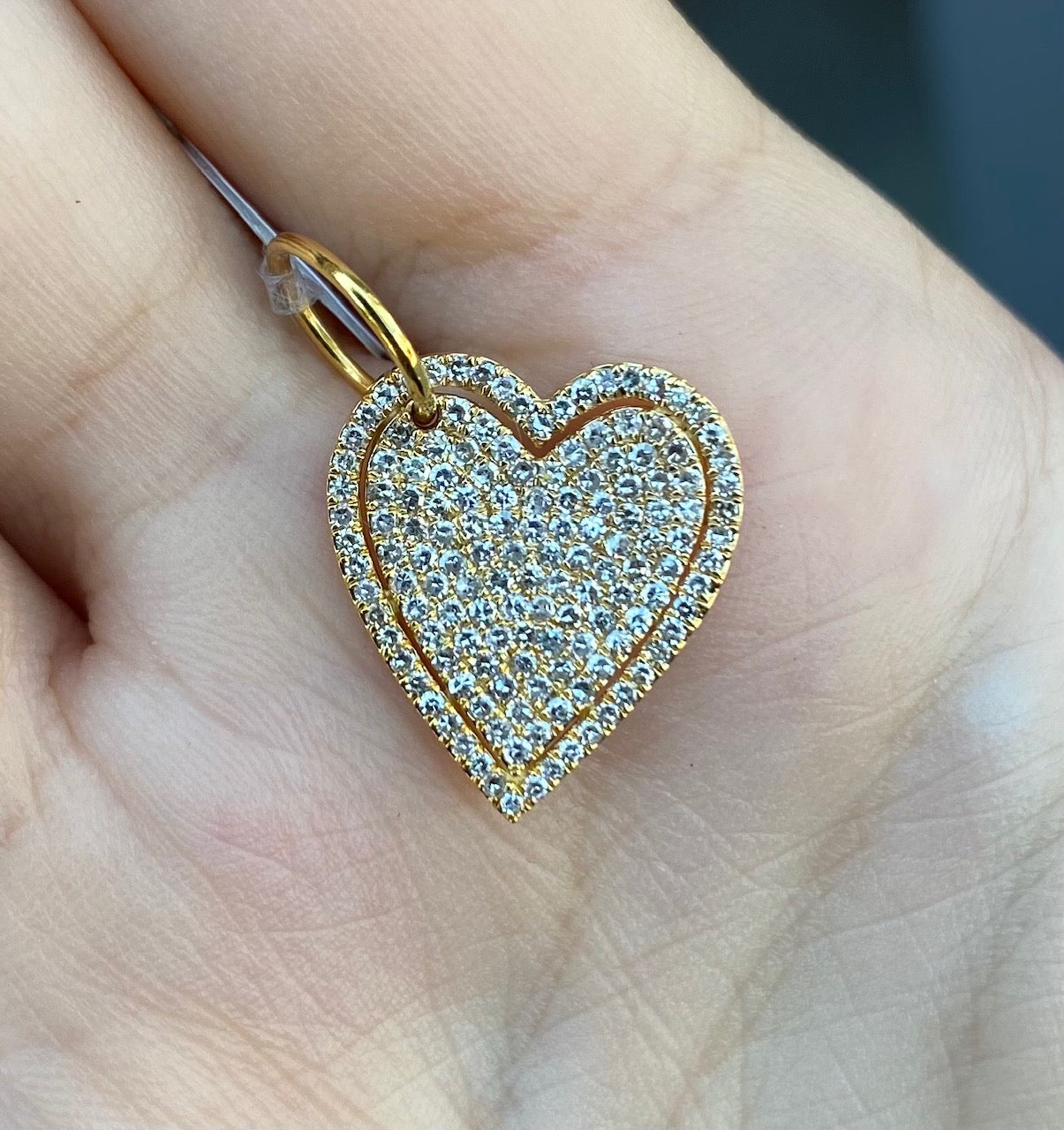 Pave Heart Edged Pendant - Nina Segal Jewelry