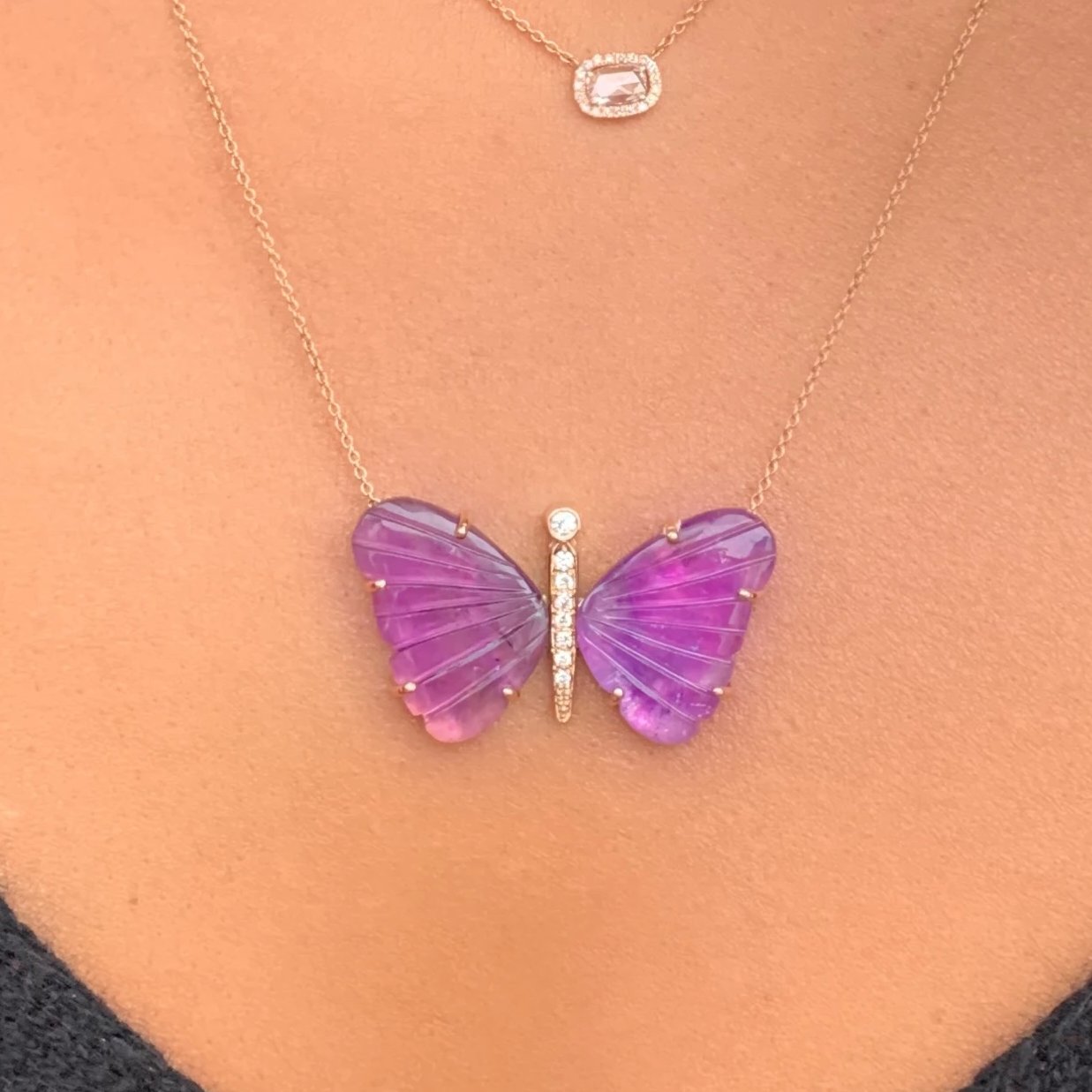 Large Amethyst Butterfly Necklace - Nina Segal Jewelry