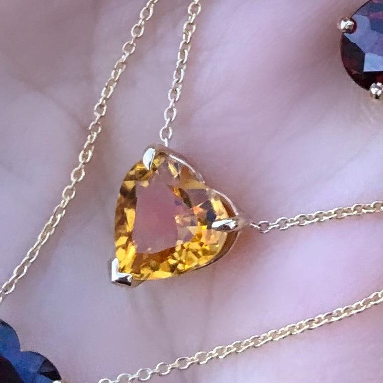 Citrine Heart Gem Candy Necklace - Nina Segal Jewelry