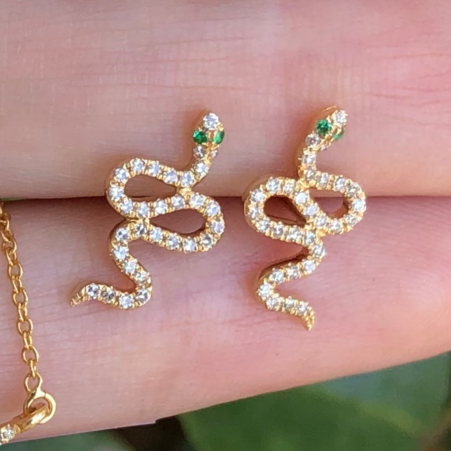 Small Slithering Snake Studs - Nina Segal Jewelry