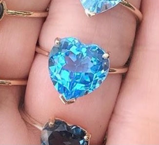 Sky Blue Topaz Heart Ring 11MM - Nina Segal Jewelry