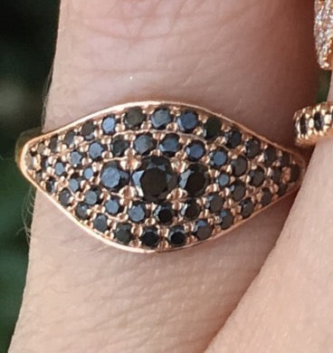Black Diamond Eye Pinky Ring - Nina Segal Jewelry