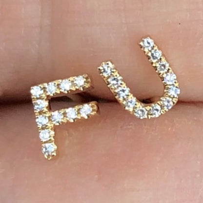 F U Diamond Studs - Nina Segal Jewelry