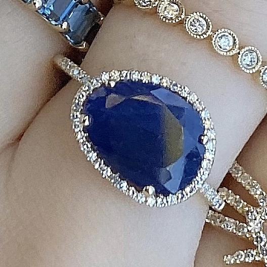 Organic Sapphire Diamond Ring - Nina Segal Jewelry