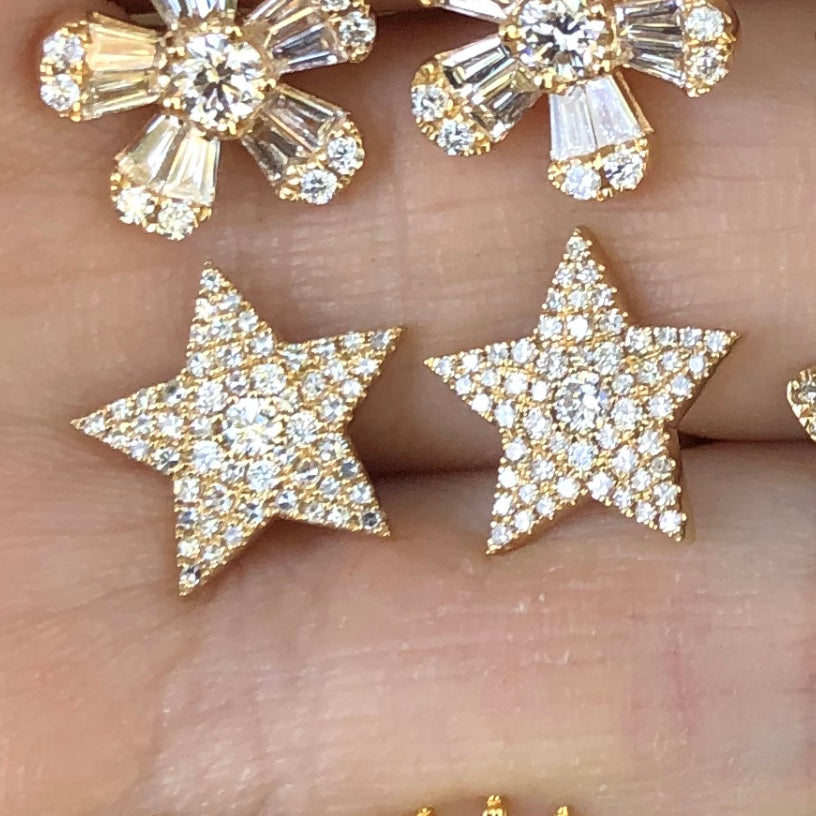 Large Pave Star Studs - Nina Segal Jewelry