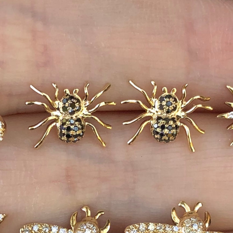 Spider Black Diamond Studs - Nina Segal Jewelry
