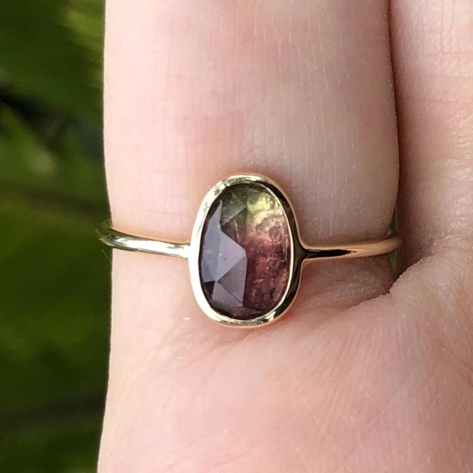 Watermelon Tourmaline Bezel Set Ring - Nina Segal Jewelry