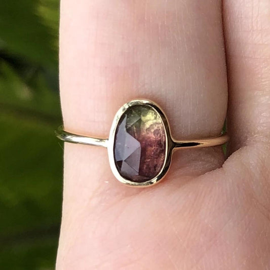 Watermelon Tourmaline Bezel Set Ring - Nina Segal Jewelry