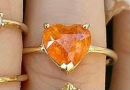 Spessartine Garnet Heart Ring - Nina Segal Jewelry