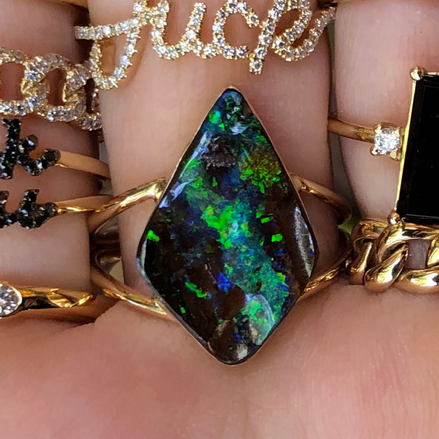 Australian Boulder Opal Bezel Set Ring - Nina Segal Jewelry