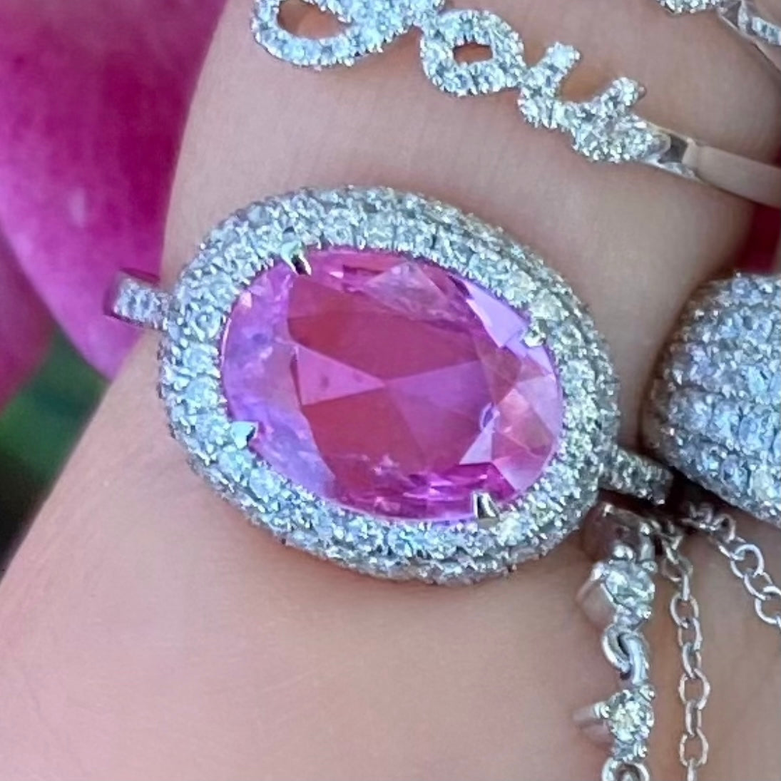 Pink Sapphire Diamond Ring - Nina Segal Jewelry