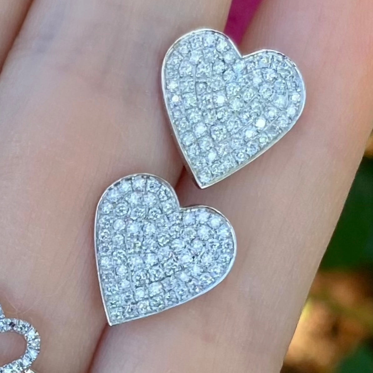 Pave Diamond Heart Studs - Nina Segal Jewelry