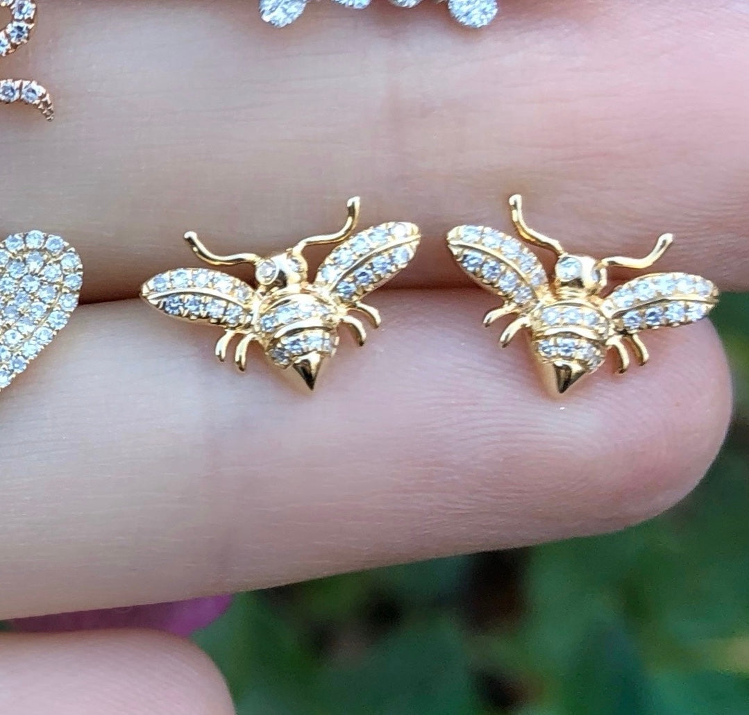 Diamond Bee Studs - Nina Segal Jewelry