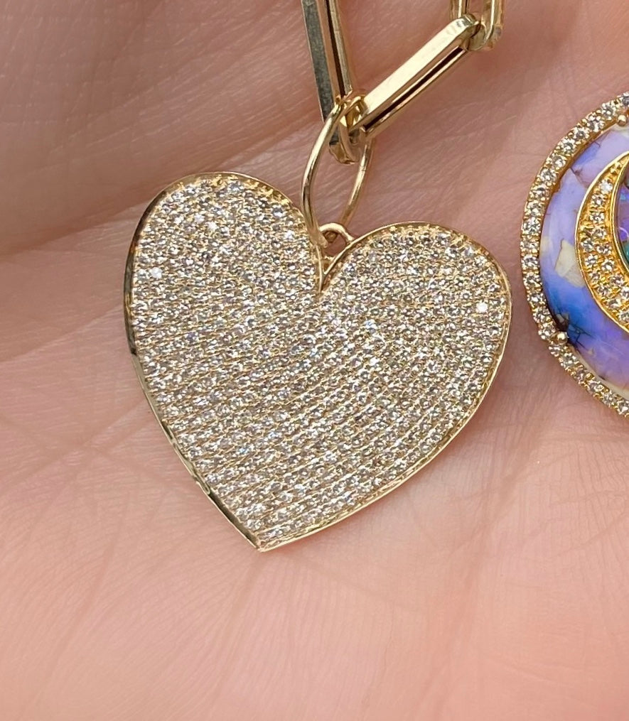 Big Diamond Pave Heart Pendant - Nina Segal Jewelry