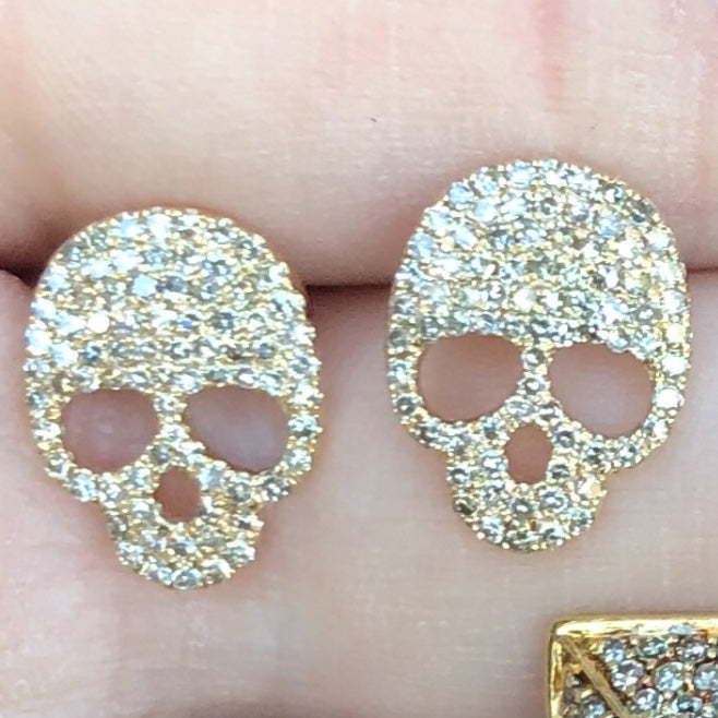 Big Skull Diamond Studs - Nina Segal Jewelry
