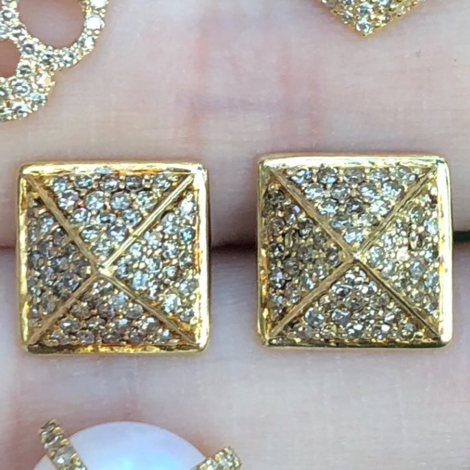 Big Pyramid Diamond Studs - Nina Segal Jewelry
