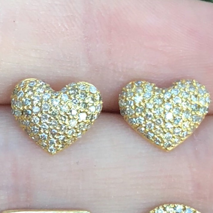 Rounded Heart Diamond Studs - Nina Segal Jewelry