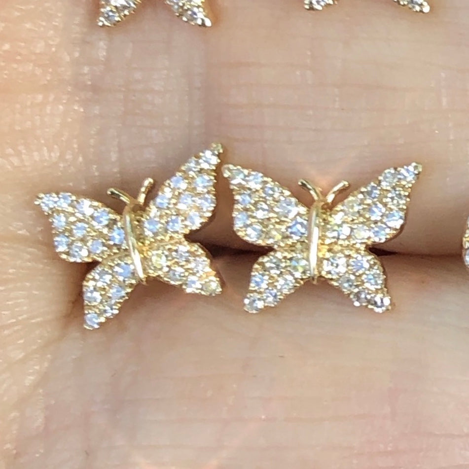 Medium Butterfly Diamond Studs - Nina Segal Jewelry