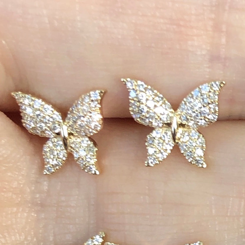 Butterfly Pave Diamond Pretty Studs - Nina Segal Jewelry