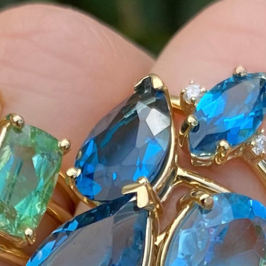 Gem Candy London Blue Topaz Medium Pear Ring - Nina Segal Jewelry