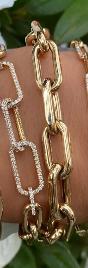 Thick Rounded Paperclip Chain Bracelet - Nina Segal Jewelry
