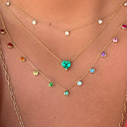 Rainbow Gem Bezel Necklace - Nina Segal Jewelry