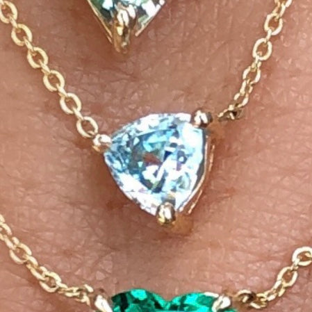 Gem Candy Cambodian Blue Zircon Trillion Necklace - Nina Segal Jewelry