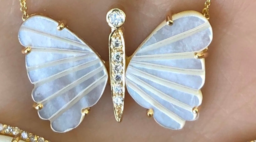 Medium Mother of Pearl Butterfly Necklace - Nina Segal Jewelry