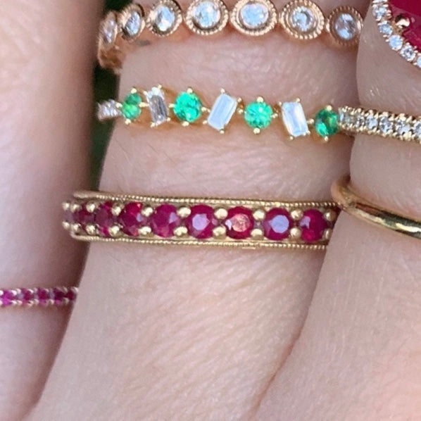 Ruby Eternity Band With Single Diamond - Nina Segal Jewelry