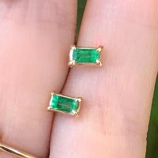 Gem Candy Emerald Baguette Studs - Nina Segal Jewelry