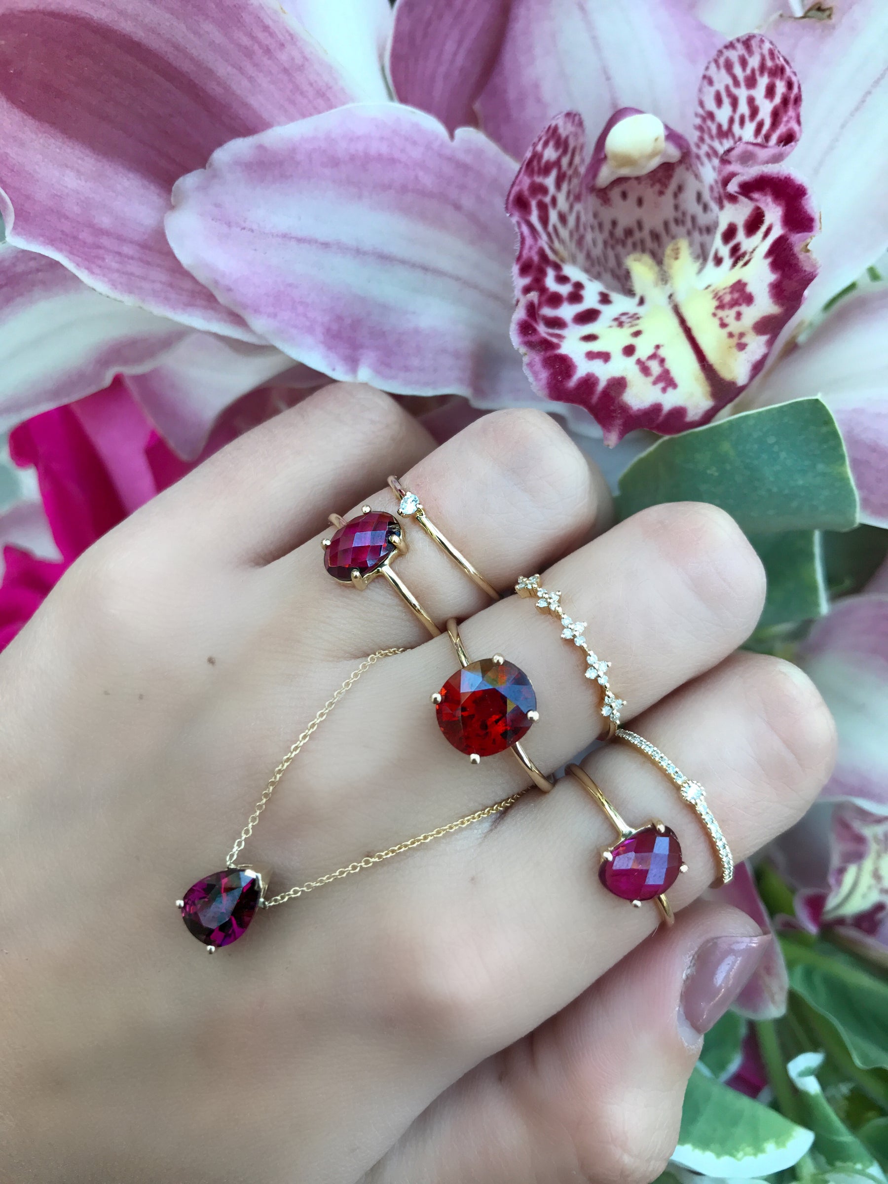 Pear Shape Garnet Necklace - Nina Segal Jewelry