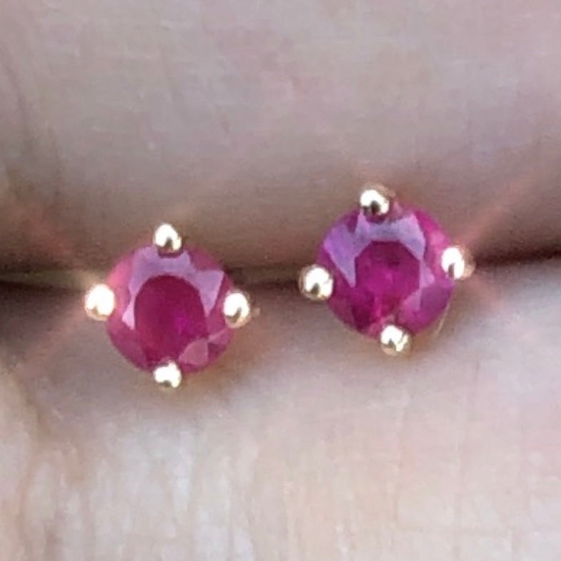 Gem Candy Tiny Ruby Round Studs - Nina Segal Jewelry