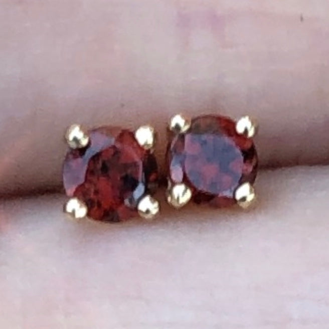 Gem Candy Tiny Garnet Round Studs - Nina Segal Jewelry