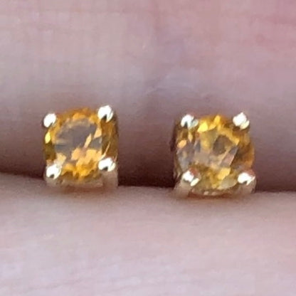 Gem Candy Tiny Citrine Round Studs - Nina Segal Jewelry