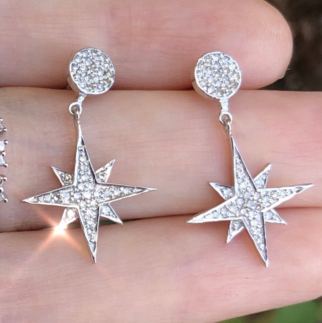 Starburst Drop Diamond Earrings - Nina Segal Jewelry