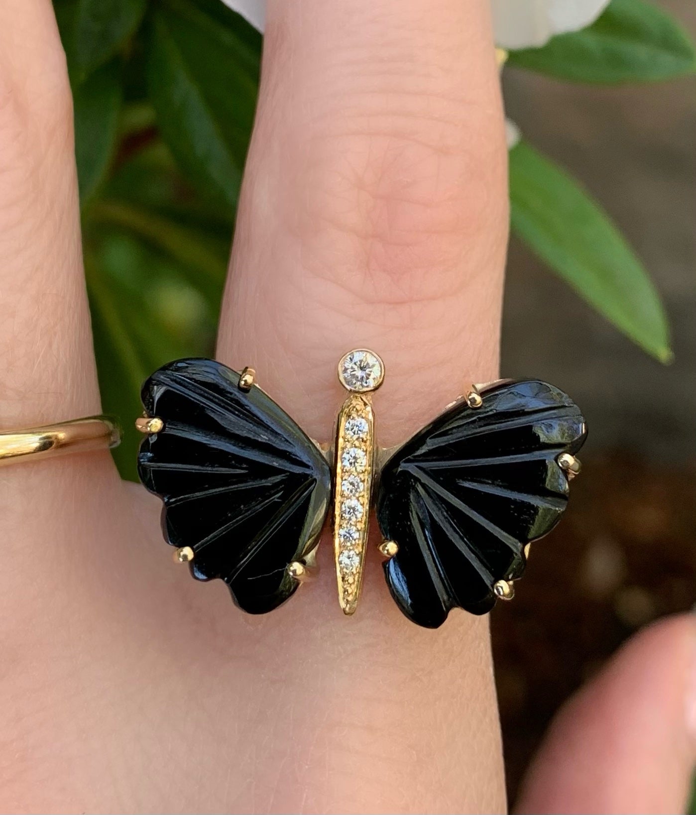Medium Black Onyx Butterfly Ring - Nina Segal Jewelry