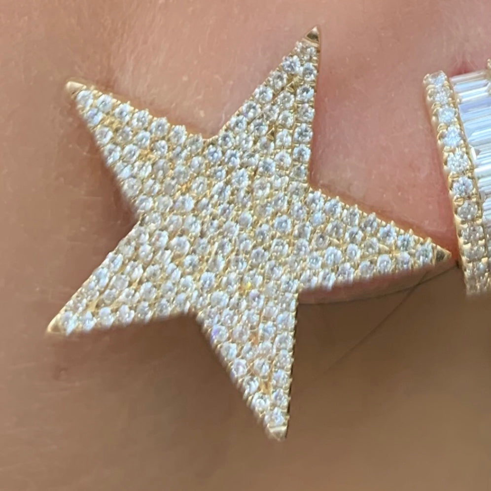 Huge Star Pave Diamond Studs - Nina Segal Jewelry