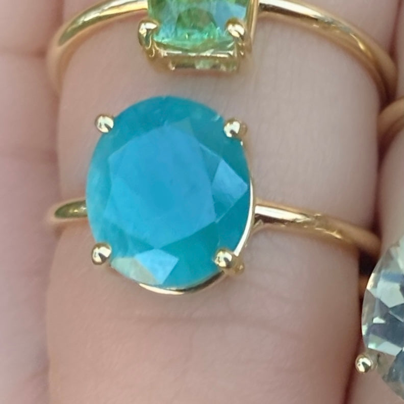 Oval Chalcedony Gem Candy Ring