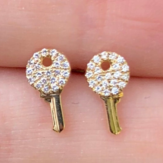 Key Diamond Studs - Nina Segal Jewelry