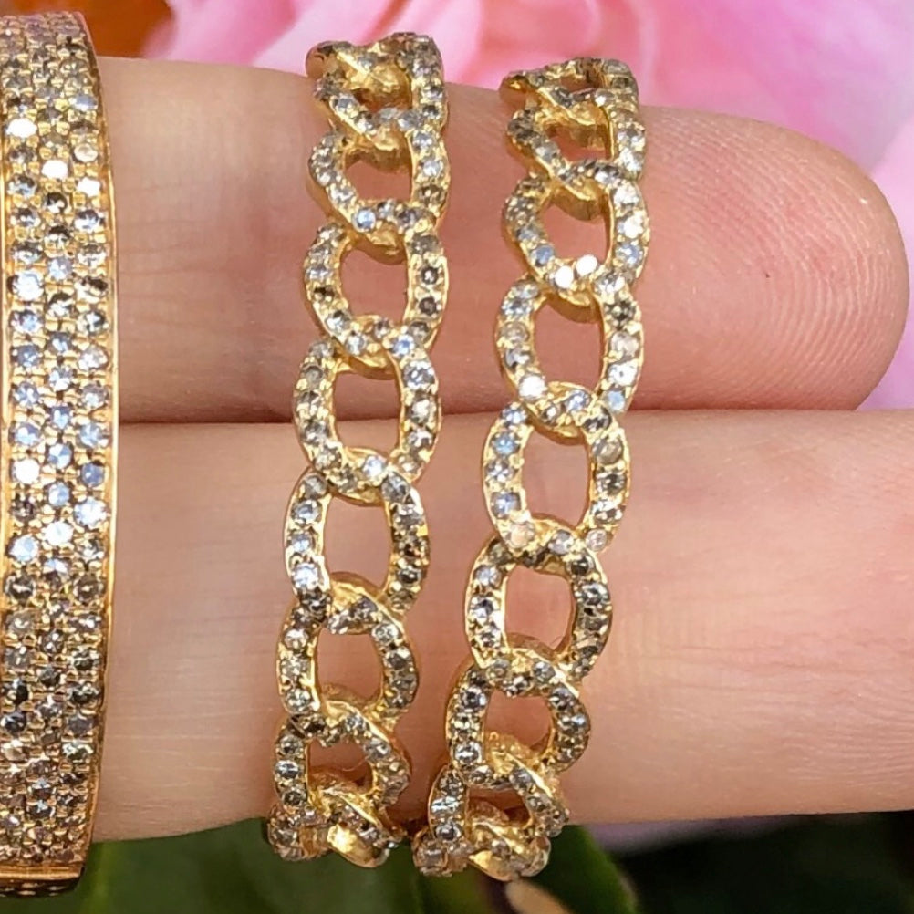 Chain Link Diamond Hoops - Nina Segal Jewelry